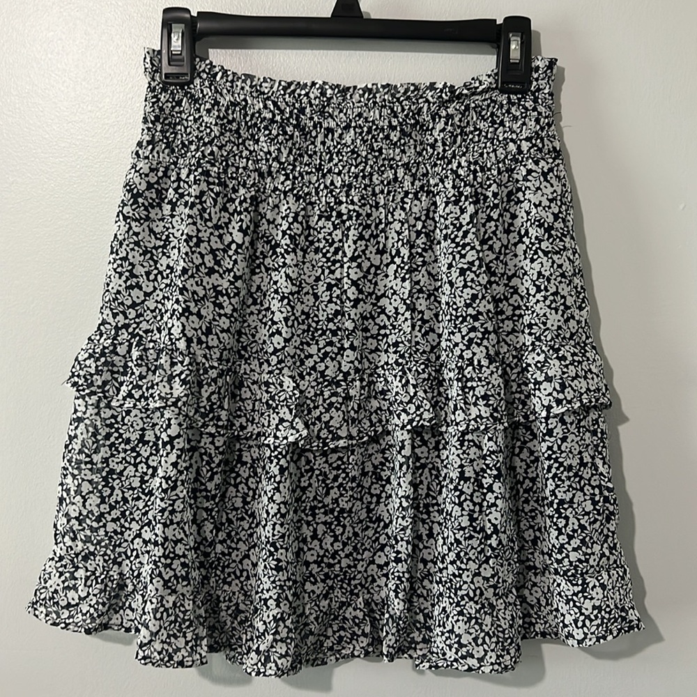 Floral Tiered Ruffle Skirt